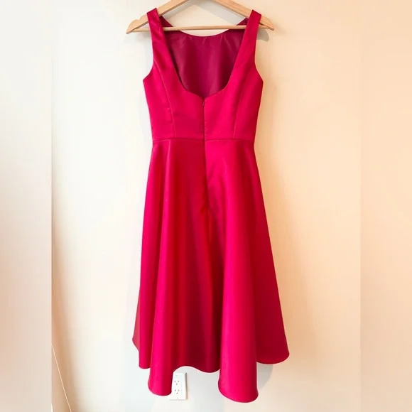 Alfred Sung Bateau Neck High Low Cocktail Dress - Picture 5 of 5